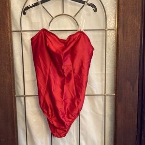 Elegant Red Women's Bodysuit